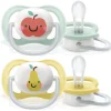 2 ciucci ultra air collection 0-6 mesi decorazione mela/pera – philips avent