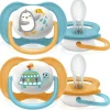 2 ciucci ultra air collection 6-18 mesi con tettarella simmetrica ortodontica- animaletti – philips avent