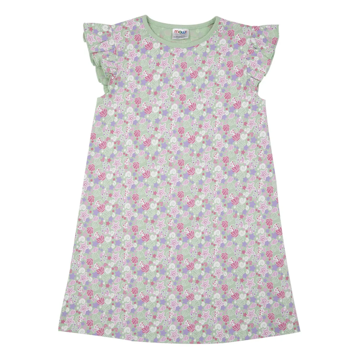 Abito jersey bimba verde chiaro stampato