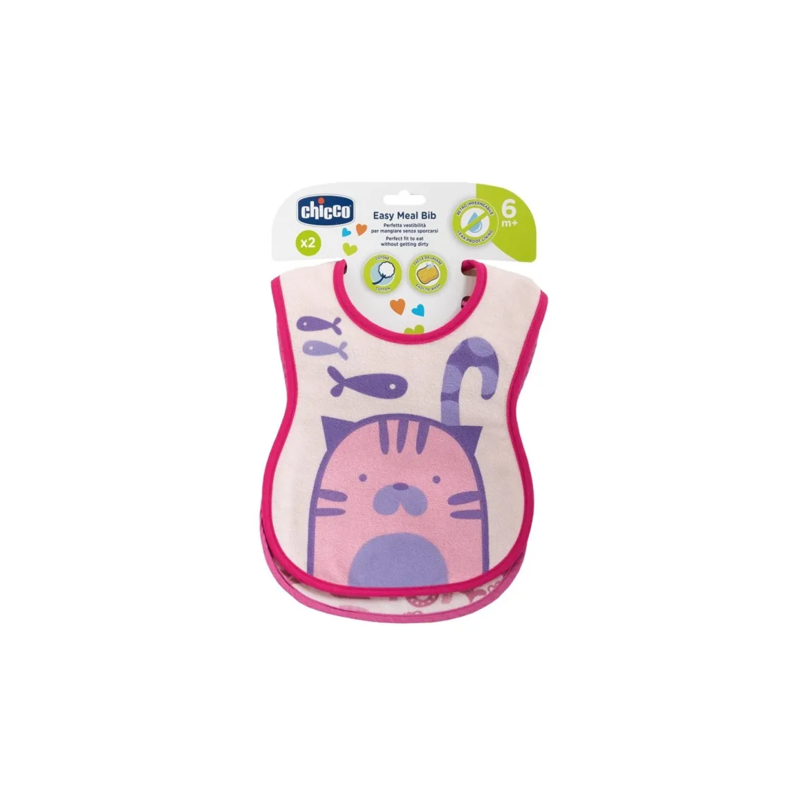 Bavagline rosa 6m+ 2 pezzi – chicco