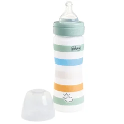 Biberon benessere 250ml flusso medio in plastica verde azzurro – chicco