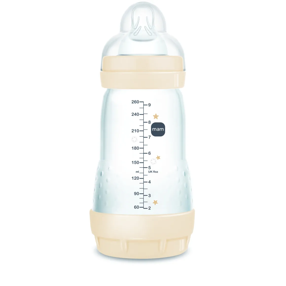 Biberon easy start 260ml bio-circolare conf. singola beige – mam
