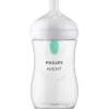 Biberon natural con tettarella a risposta naturale e valvola airfree da 260 ml 3-6m flusso 3 | senza bpa – philips avent