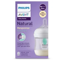 Biberon natural con tettarella a risposta naturale e valvola airfree da 125 ml 0m+| senza bpa – philips avent
