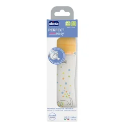 Biberon perfect easy 240ml in vetro arancione – chicco