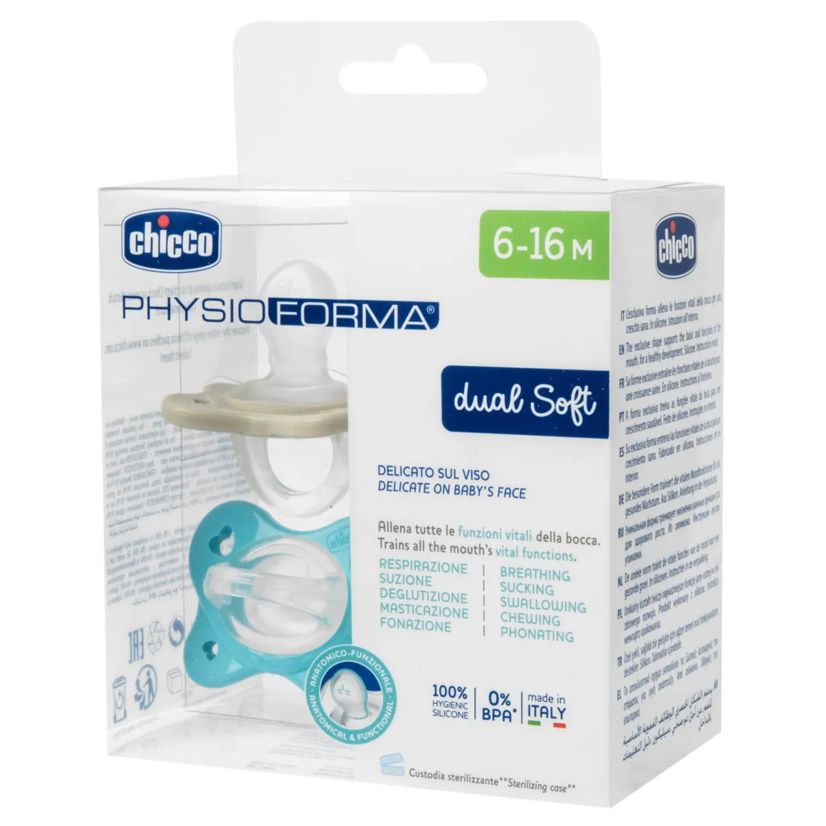 Chicco dual soft azzurro 2 pezzi | 6-16m