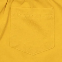 Completino maglietta e pantaloncino bimbo giallo “dino”