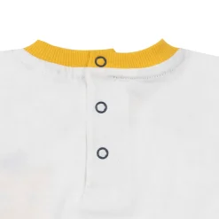 Completino maglietta e pantaloncino bimbo giallo “dino”