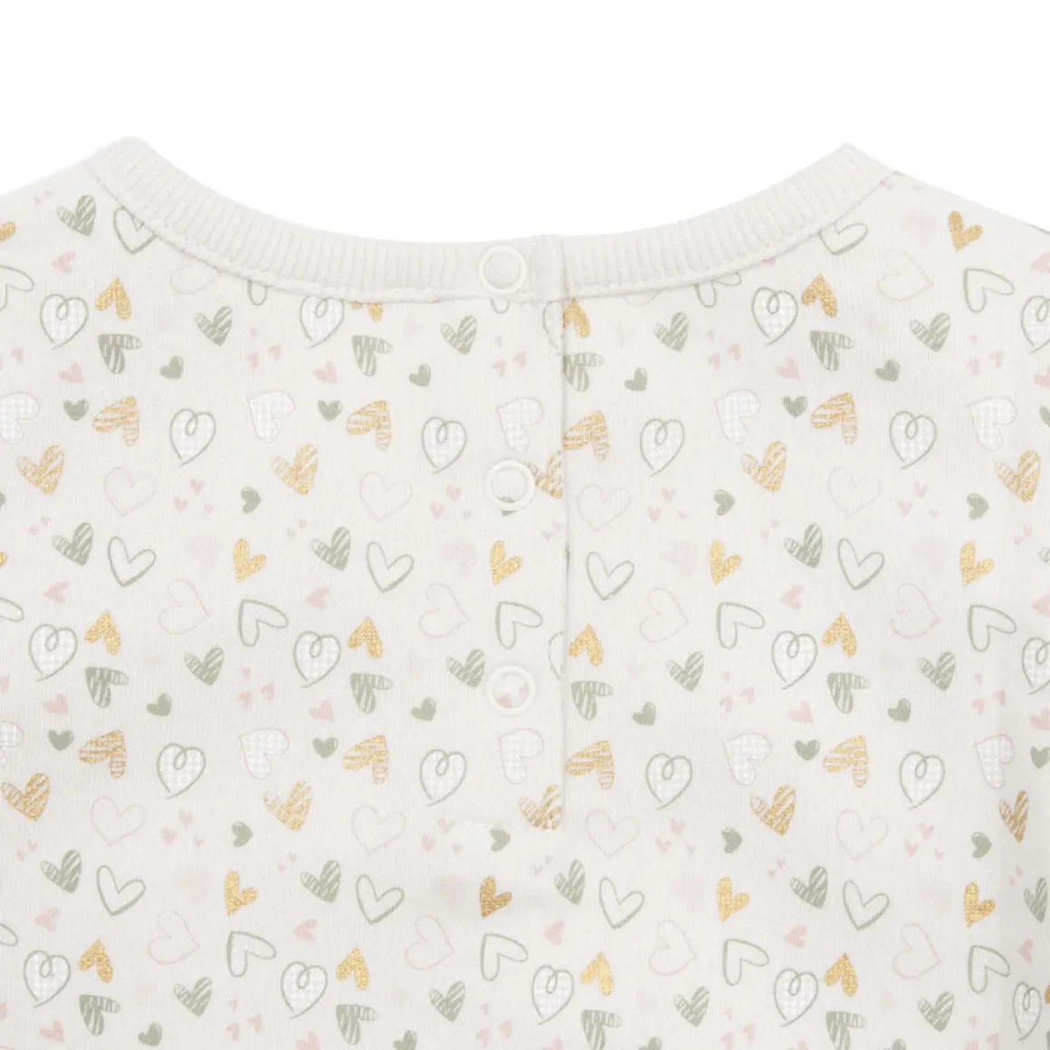 Felpa bimba beige stampa “cuoricini”