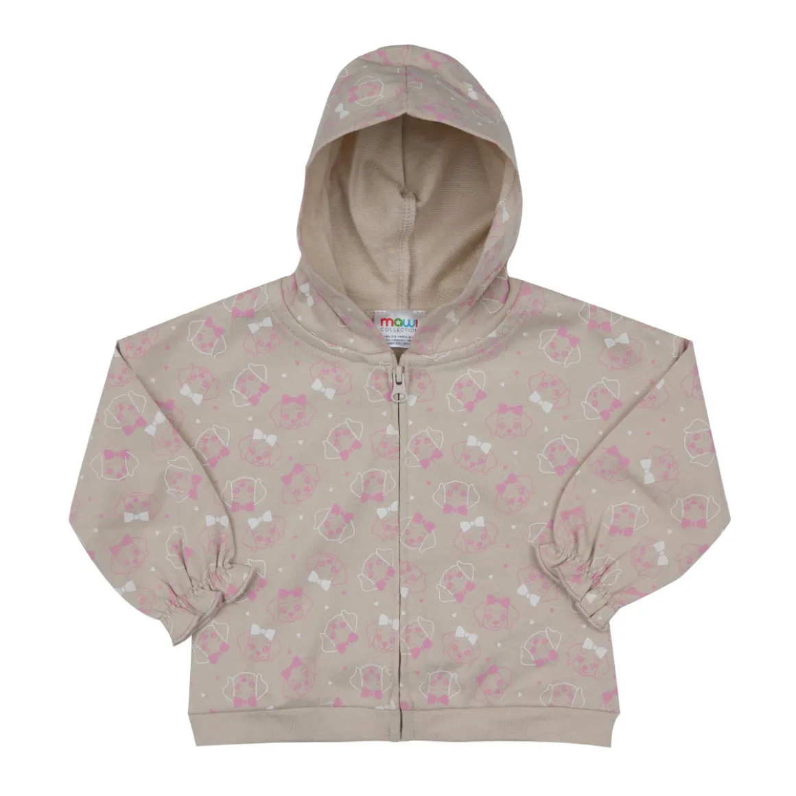Felpa bimba beige stampata