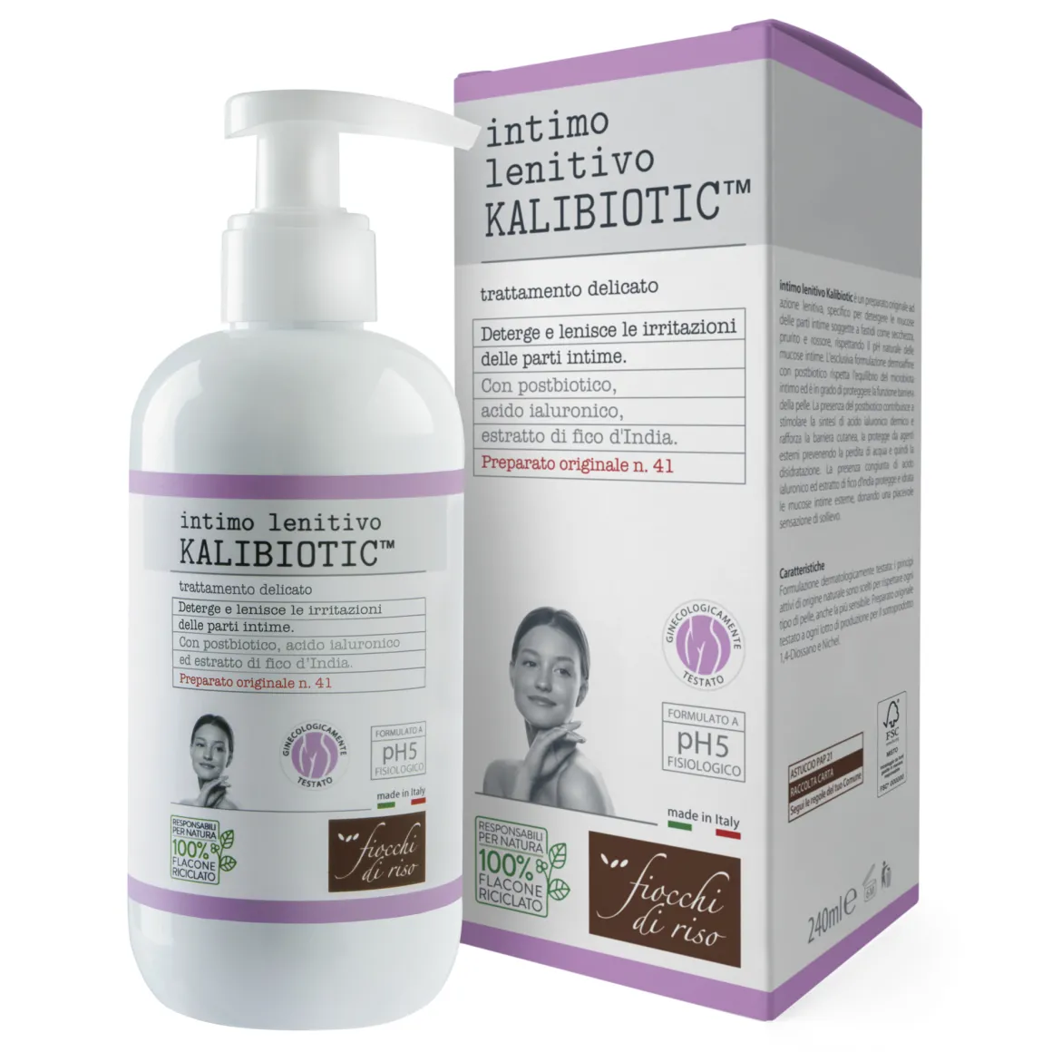 Fiocchi di riso intimo lenitivo kalibiotic ph 5 240 ml