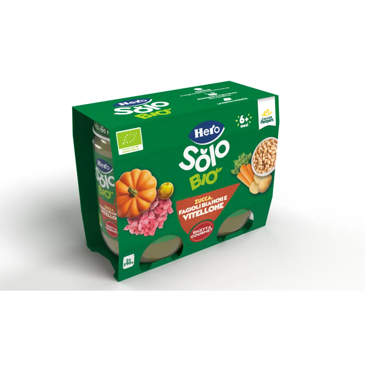 Hero solo bipacco omogeneizzato verdure vitellone 2×190 gr