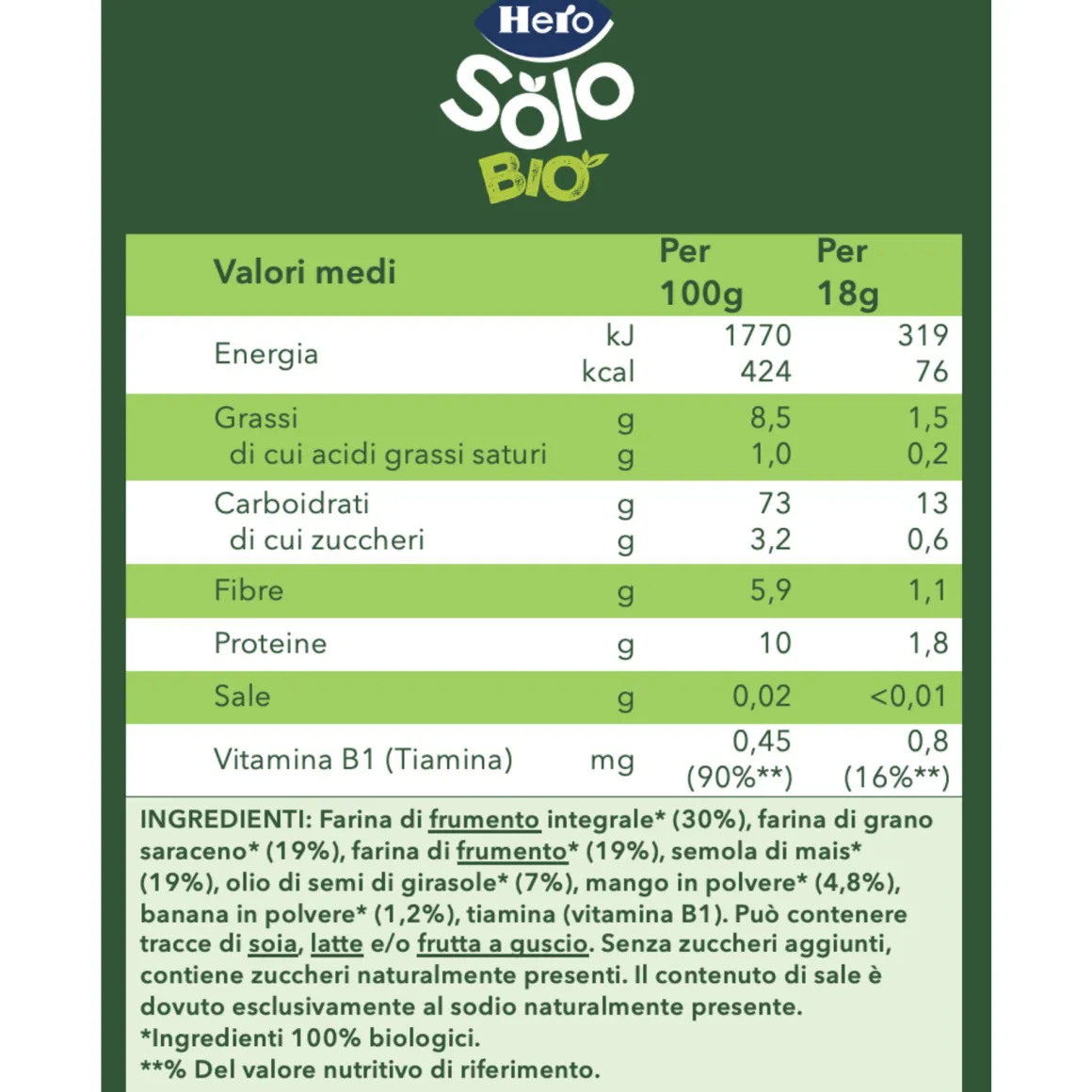 Hero solo snack mini puff mango 18 gr