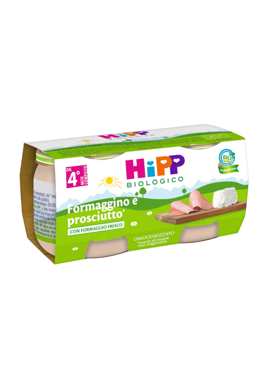 Hipp – omogeneizzato formaggino e prosciutto 2x80g