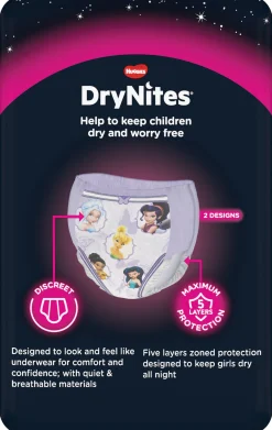 Huggies – drynites pacco singolo girl 3-5 anni (16-23 kg) tg.s – pz.10