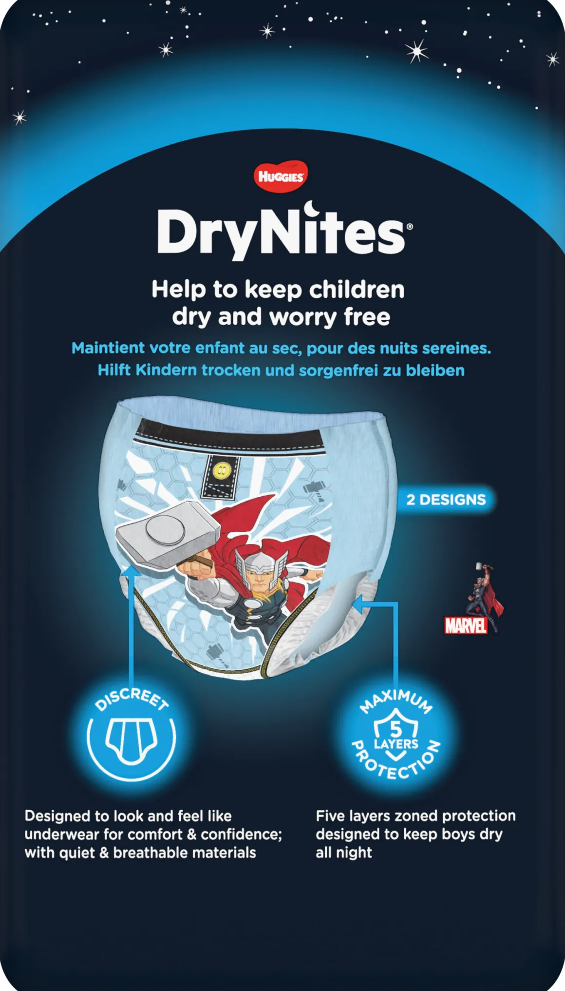 Huggies – drynites pacco singolo boy 4-7 anni (17-30 kg) tg.m – pz.10