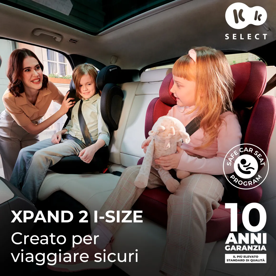Kinderkraft seggiolino auto xpand 2 i-size graphite black 100-150 cm