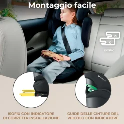 Kinderkraft seggiolino auto xpand 2 i-size graphite black 100-150 cm
