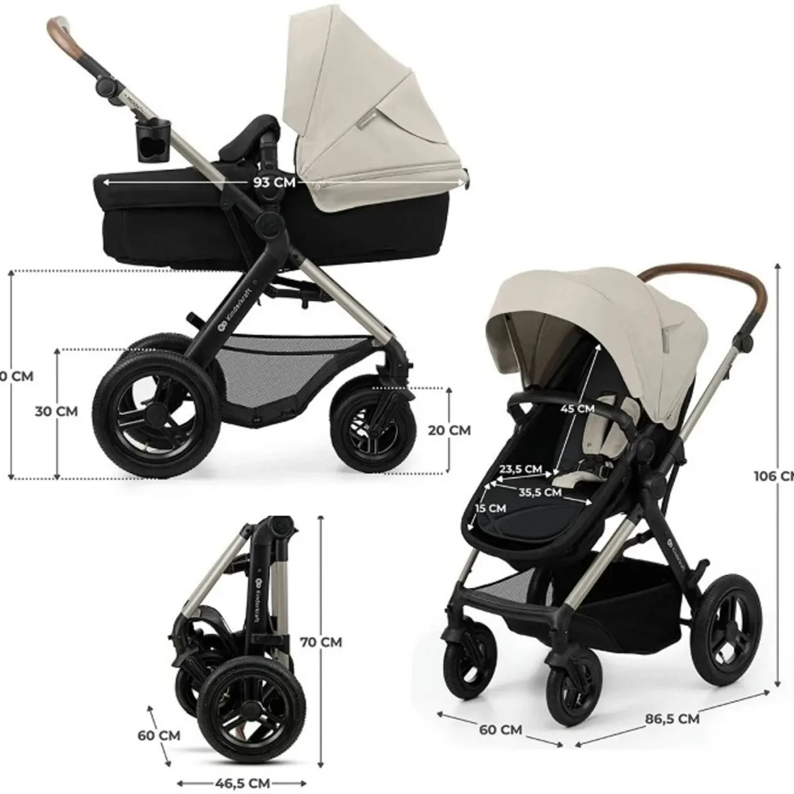 Kinderkraft trio moov 2 air moonlight grey