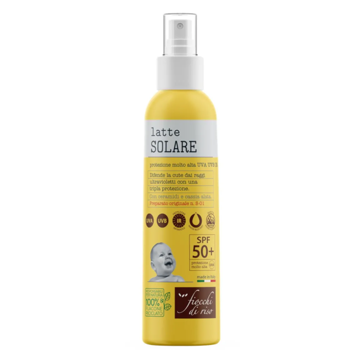 Latte solare 50+ – fiocchi di riso