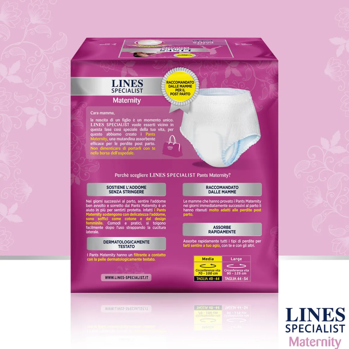 Lines specialist mutandine assorbenti post parto misura large – 10 pz