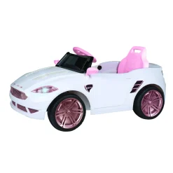 Macchina elettrica 6v per bambini – auto con batteria al litio, telecomando e effetti luminosi e sonori, rosa