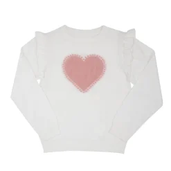 Maglia tricot bimba panna con rouches