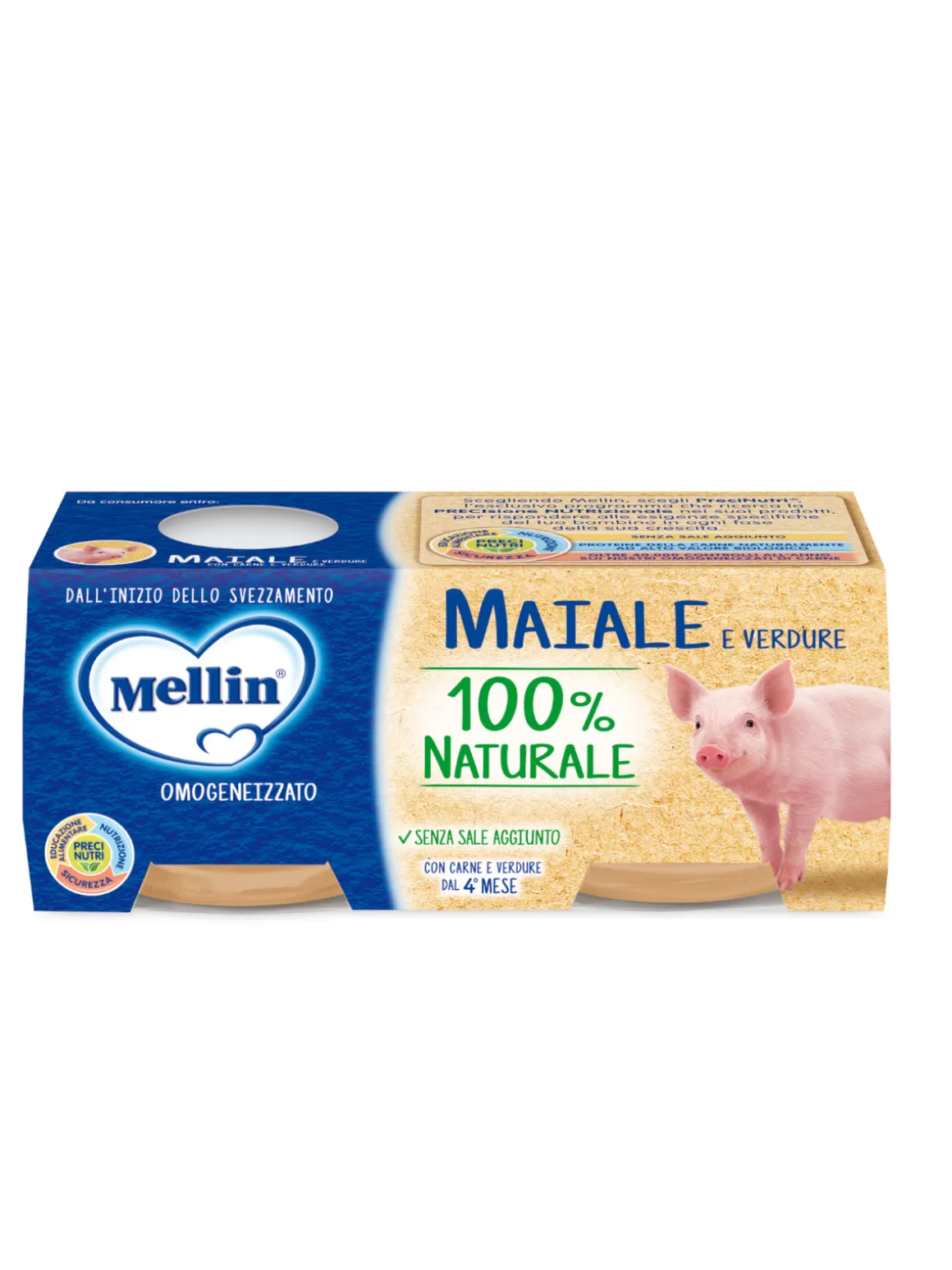 Mellin omogeneizzato maiale con verdure 2×80 gr