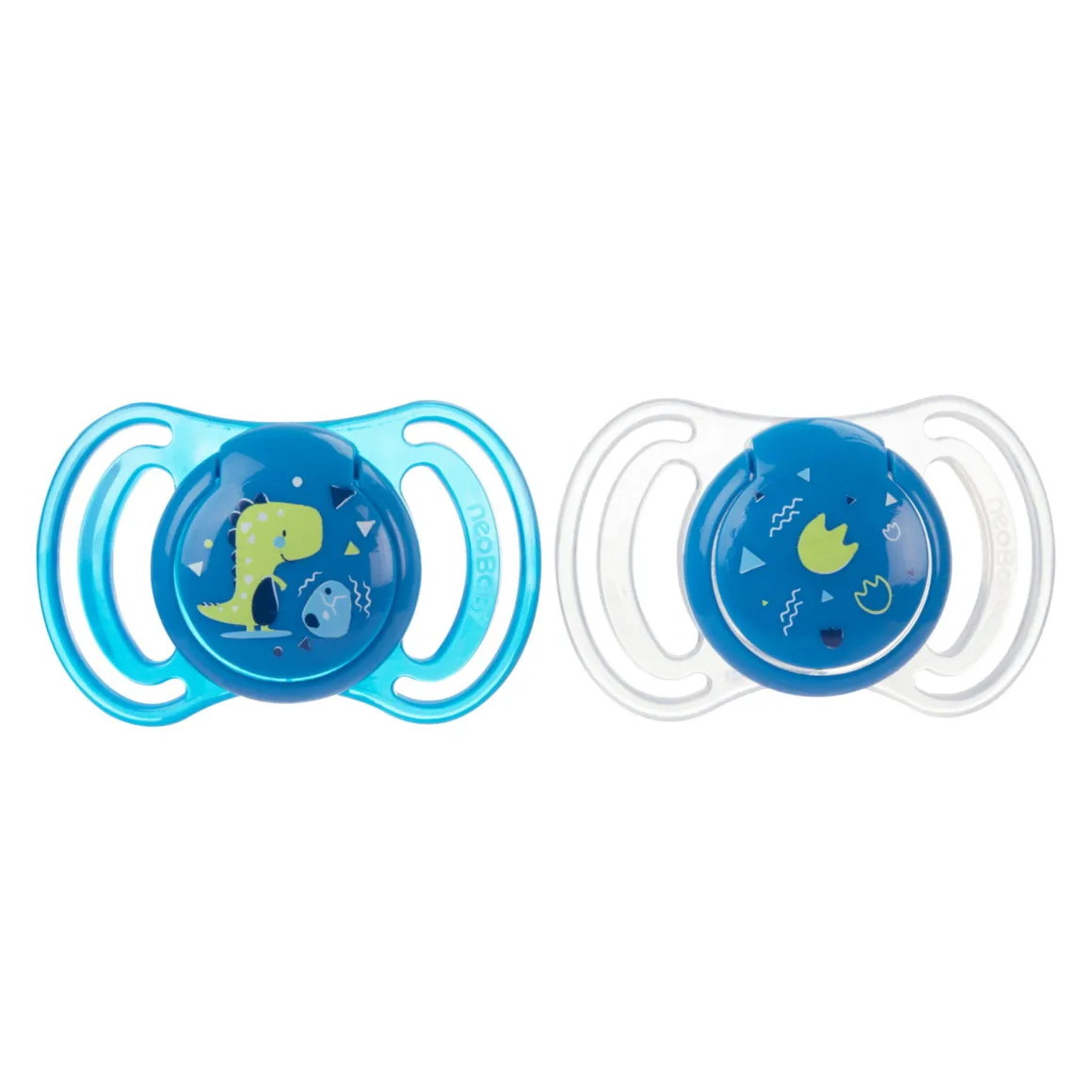 Neobaby succhietto anatomico silicone medio 6m+ blu 2pz
