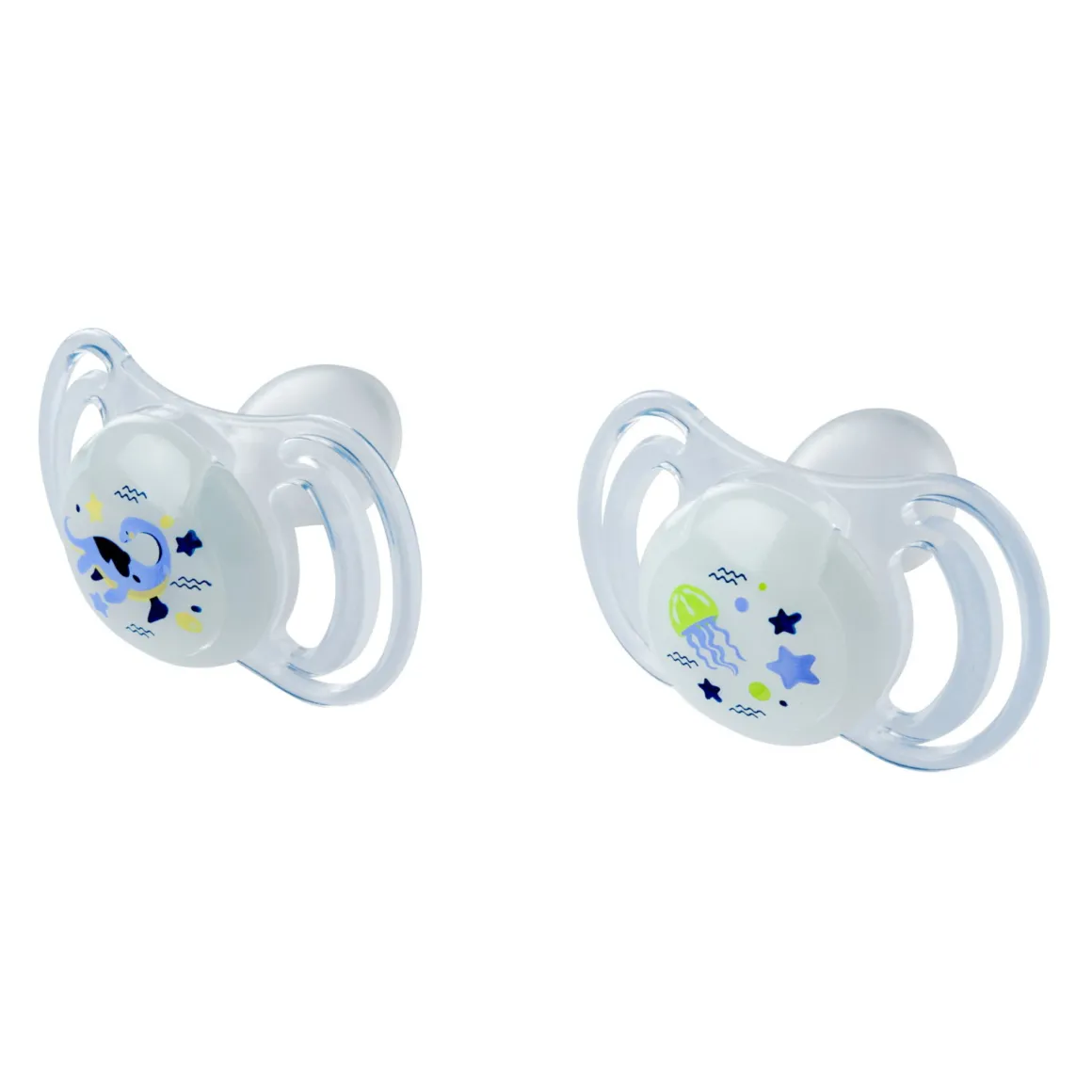 Neobaby succhietto anatomico silicone maxi 12m+ glow 2pz