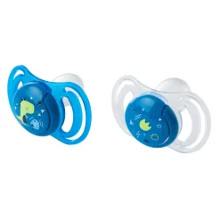 Neobaby succhietto anatomico silicone maxi 12m+ blu 2pz