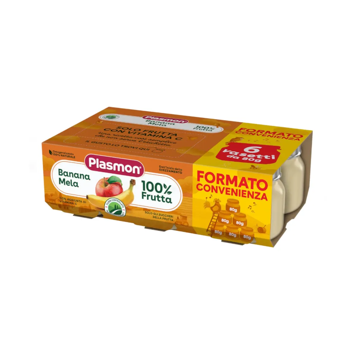 Omogeneizzato banana mela 6×80 gr – plasmon