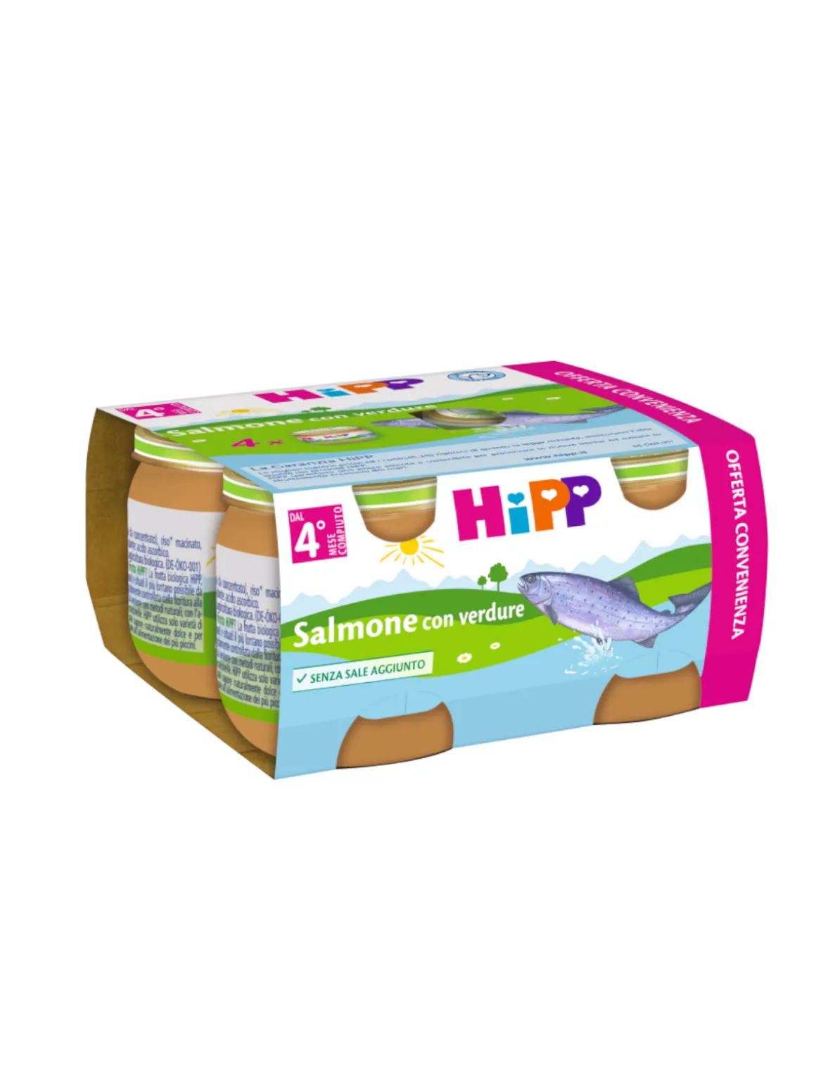 Omogeneizzato salmone con verdure 4x80g