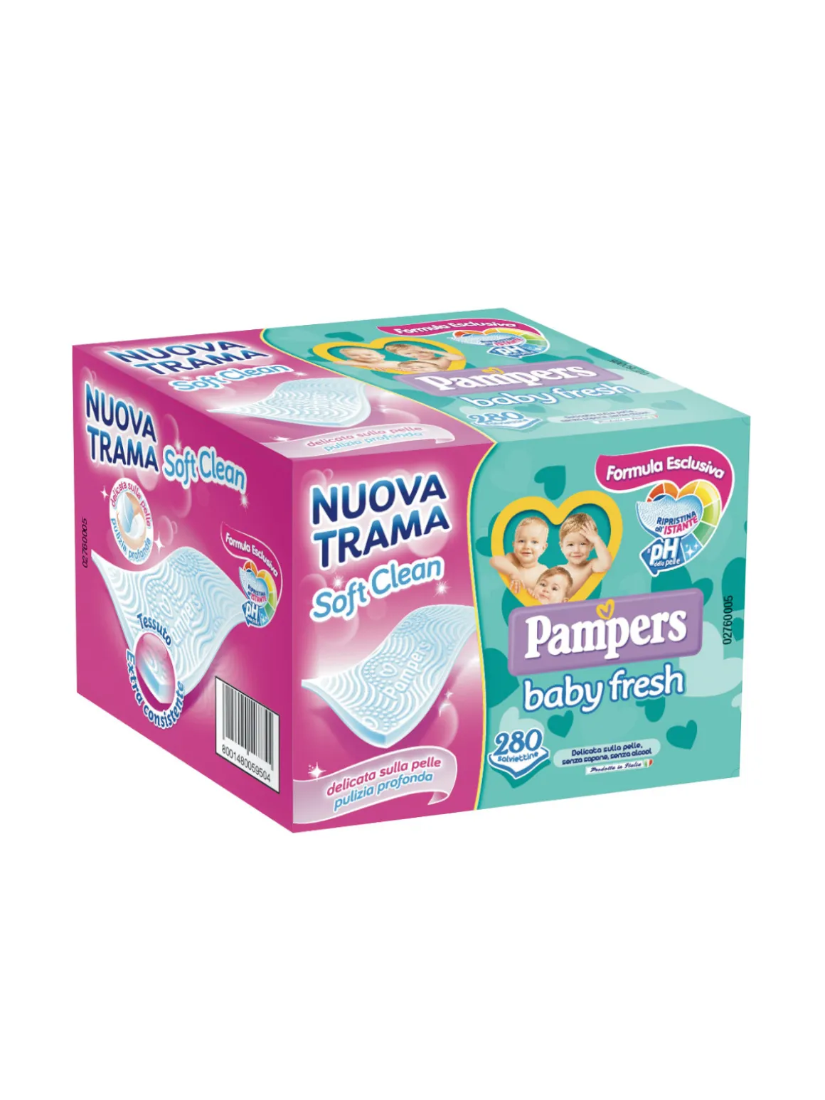Pampers baby fresh salviettine, pacco scorta da 280 pz