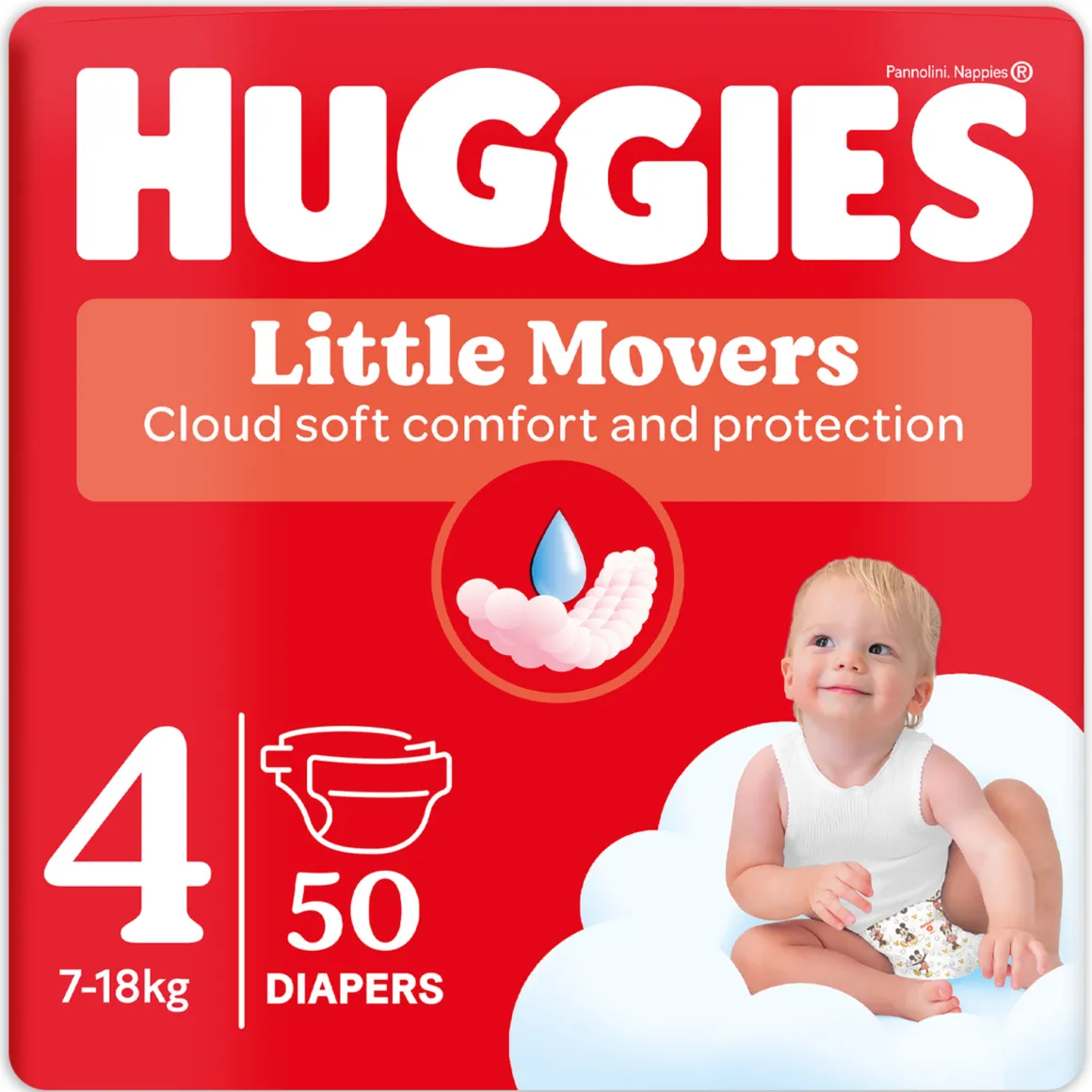Pannolini little movers tg.4 – 50 pezzi – huggies