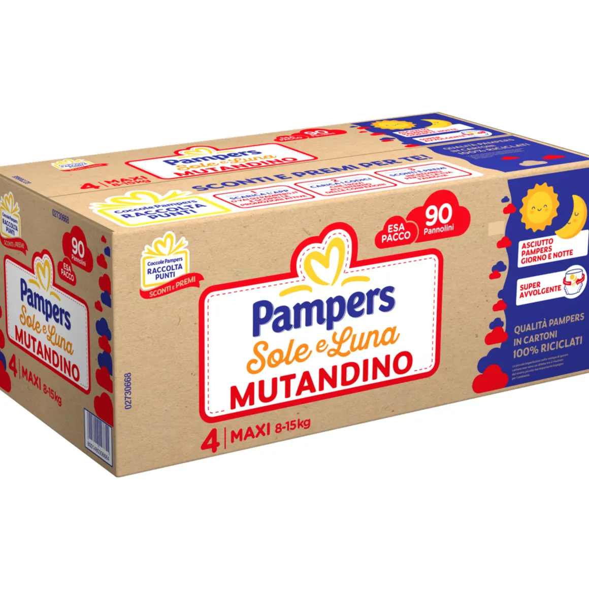 Pannolini sole e luna mutandino maxi x90 taglia 4 – pampers