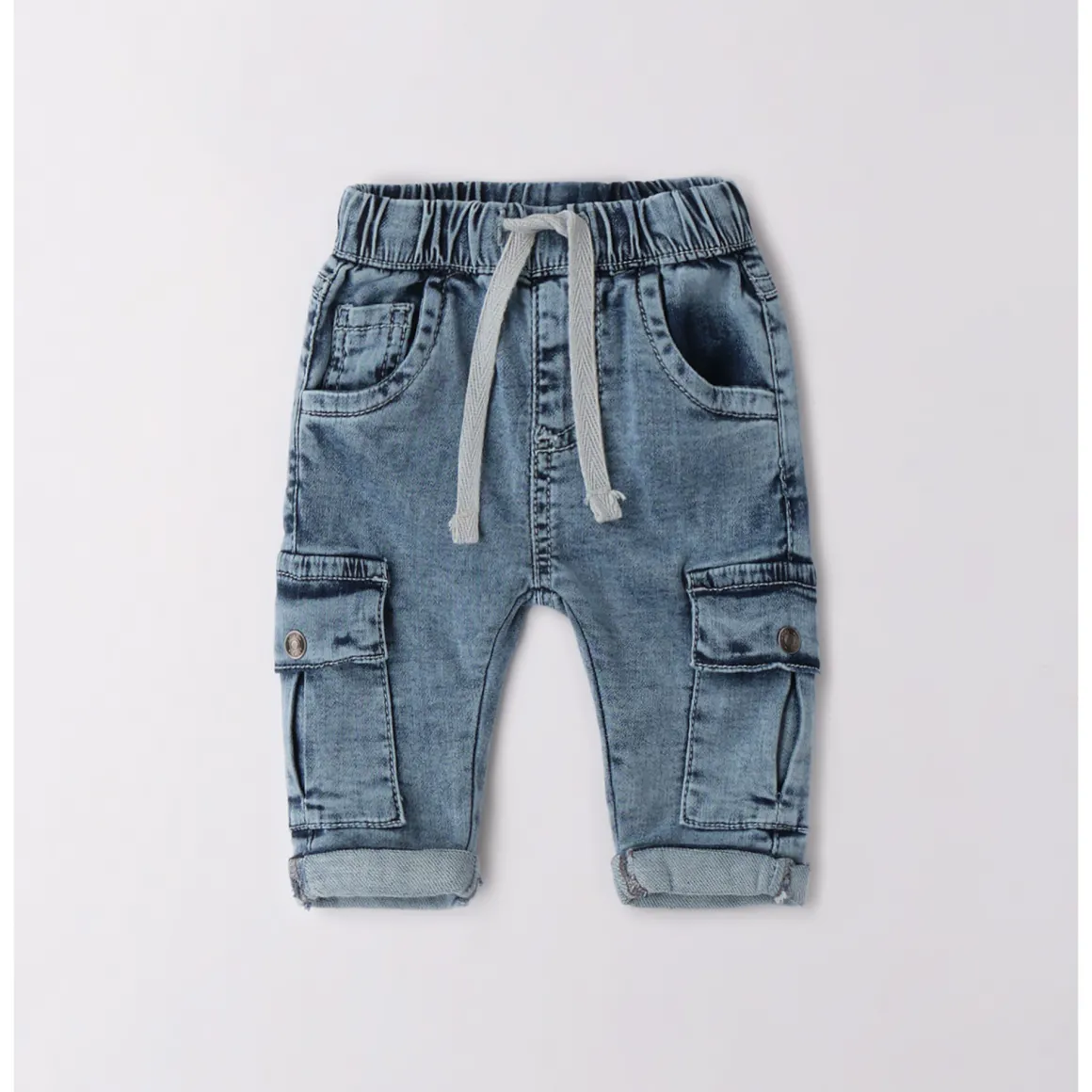 Pantalone fake denim con tasconi