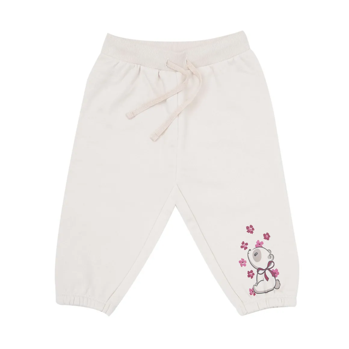 Pantalone felpato bimba beige stampa “animaletto”