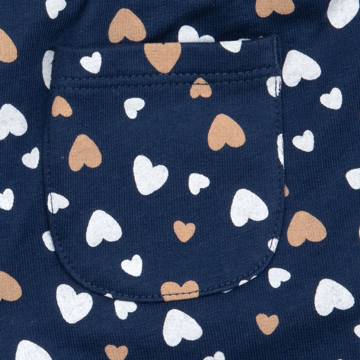Pantaloni blu bimba cuori allover
