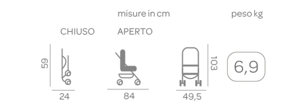 Passeggino trolley me stone