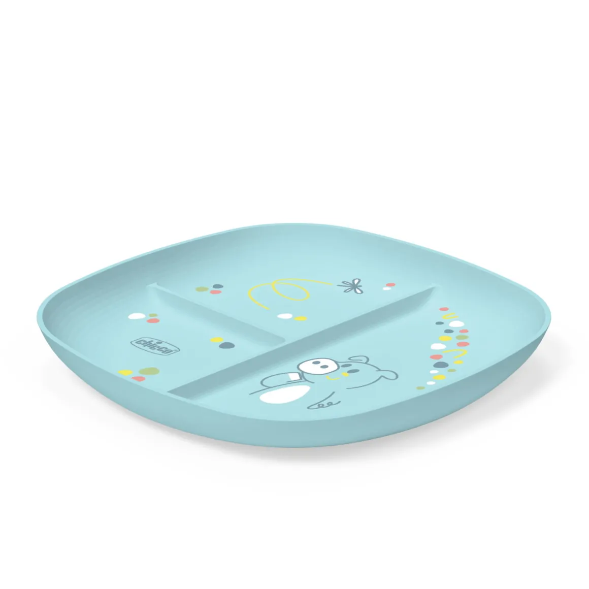 Piatto porzionato 18m+ azzurro – chicco