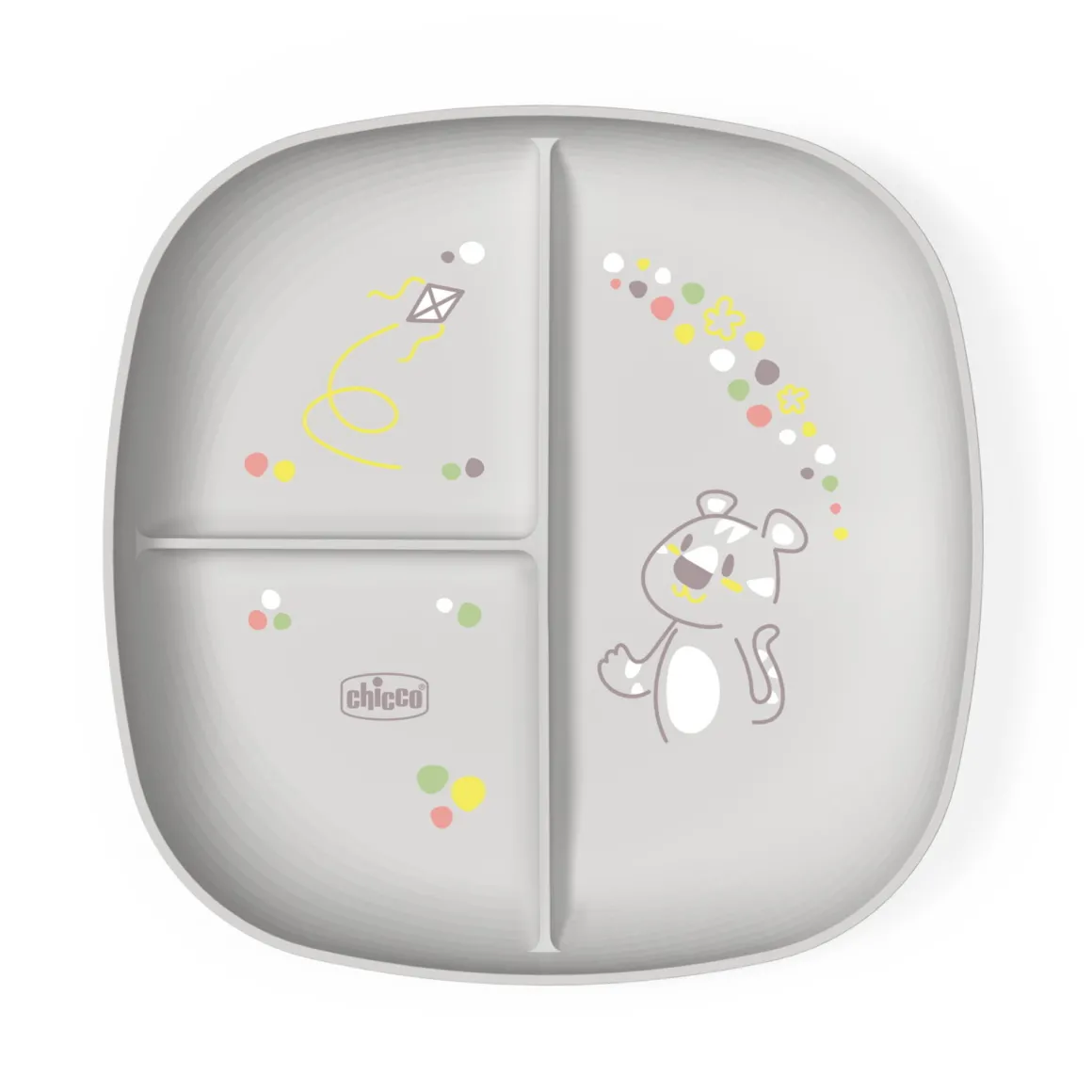 Piatto porzionato 18m+ grigio – chicco