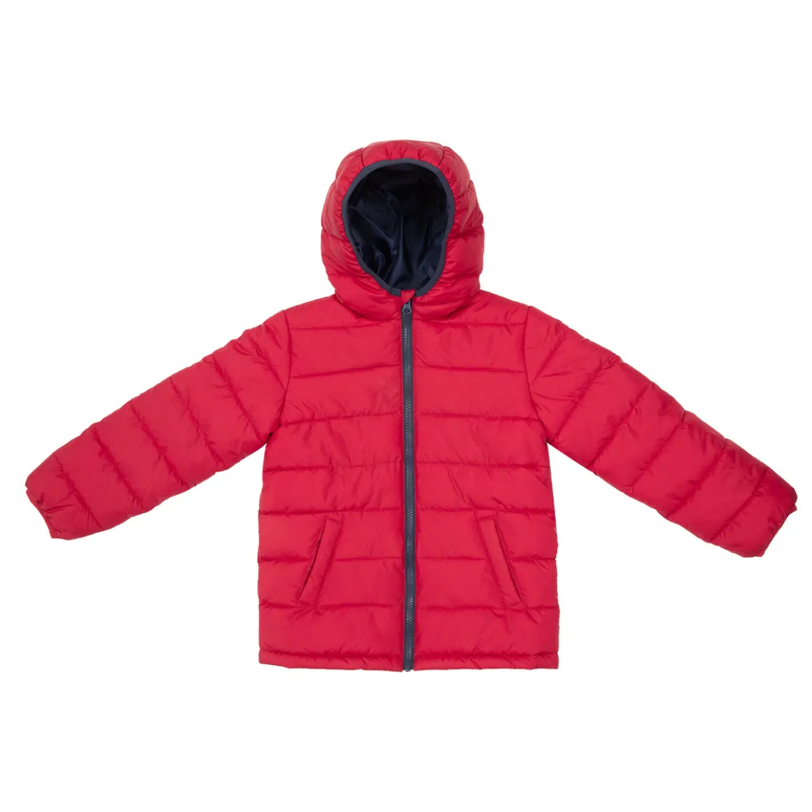 Piumino bimbo rosso con cappuccio