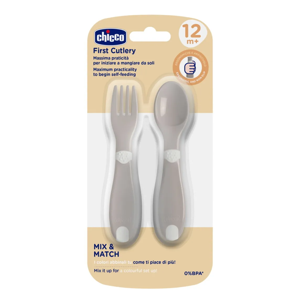 Posatine in plastica 12m+ grigio – chicco