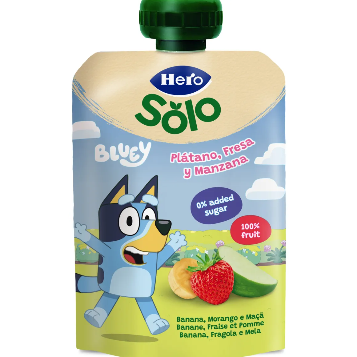 Pouch bluey mela banana fragola 100g – hero