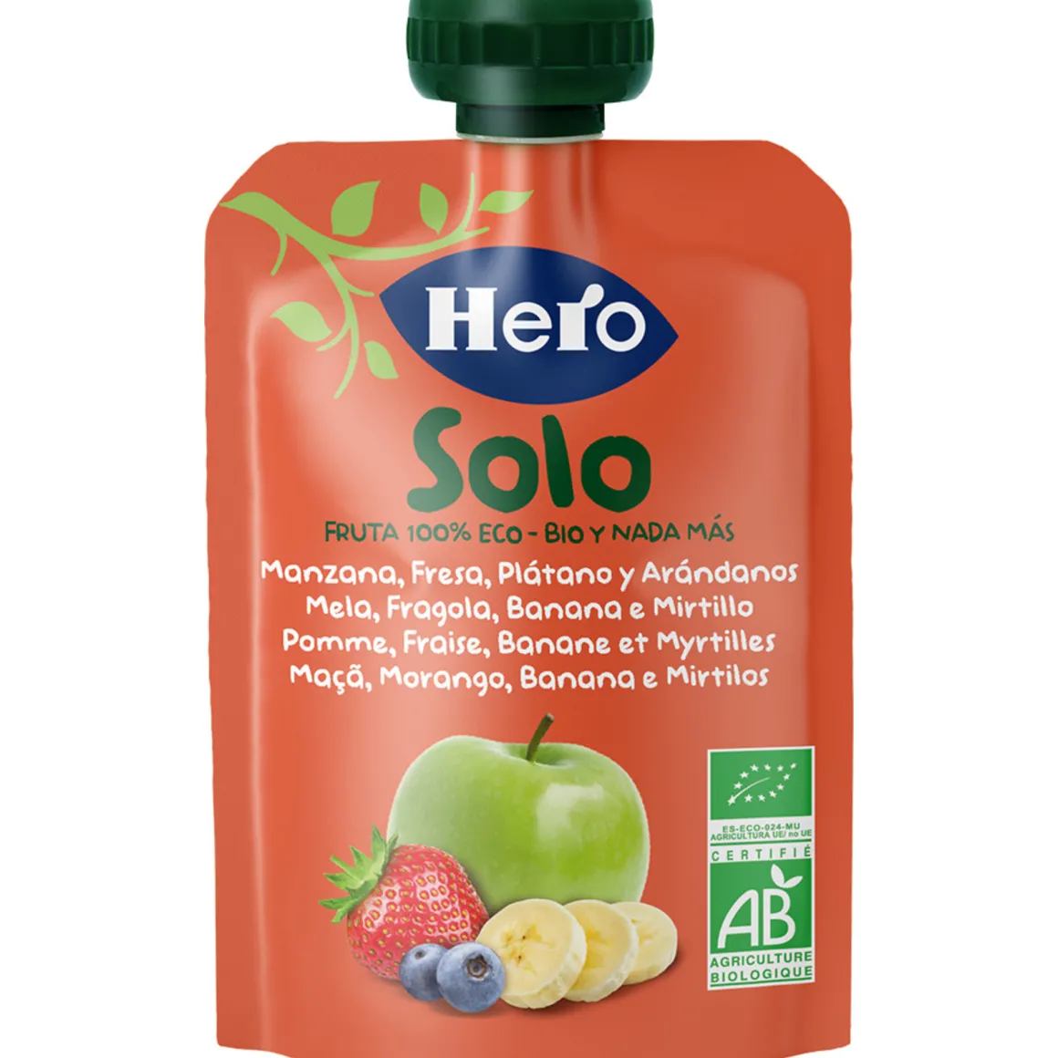 Pouch mela banana fragola mirtilli bio 100g – hero solo