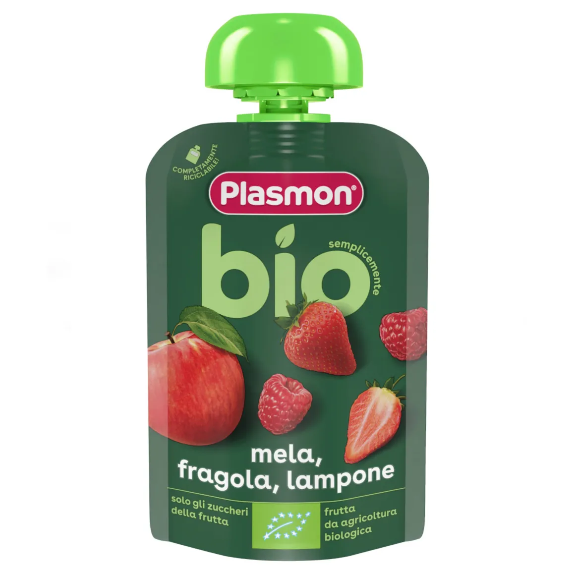 Pouch mela fragola e lampone bio 100gr – plasmon