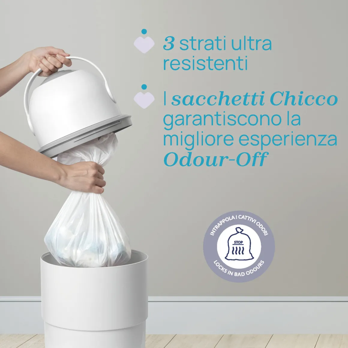 Sacchetti per pattumiera telescopica 15×3 – chicco