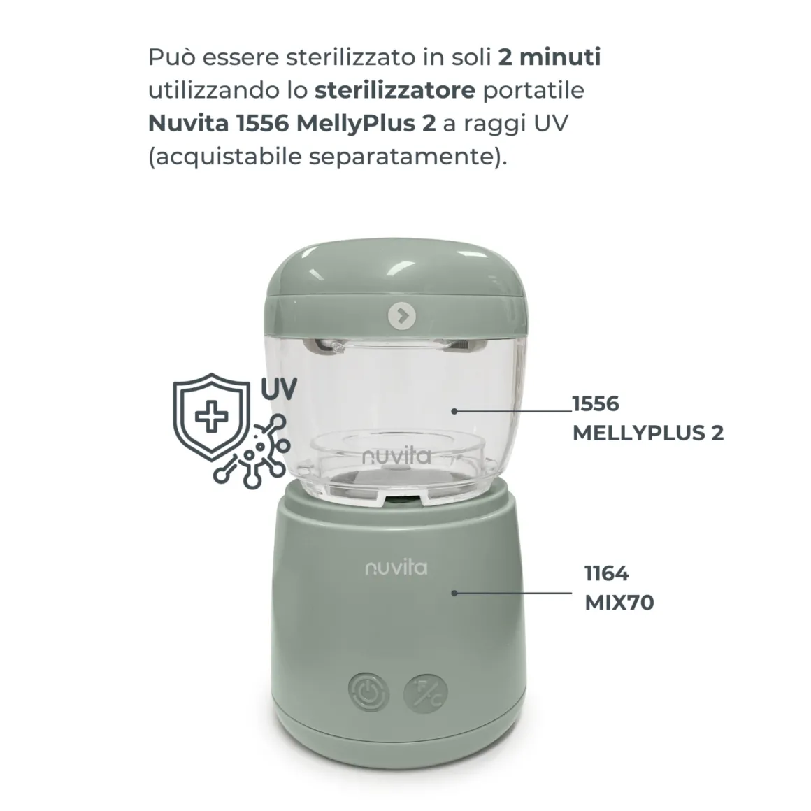 Scaldabiberon portatile mix70 universale con funzione di mescolamento 1164 – nuvita