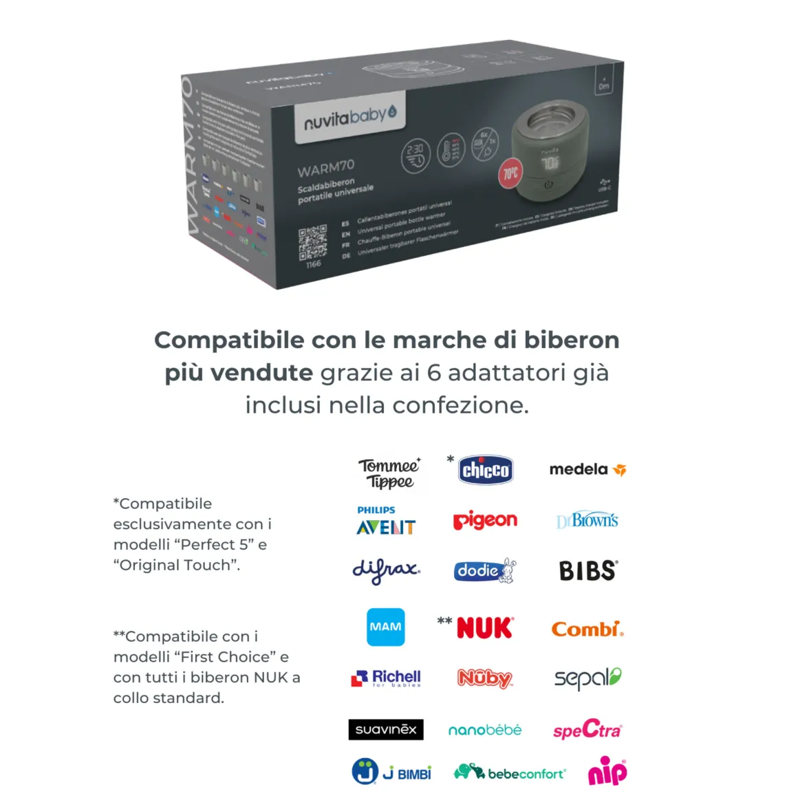 Scaldabiberon portatile universale warm70 – nuvita